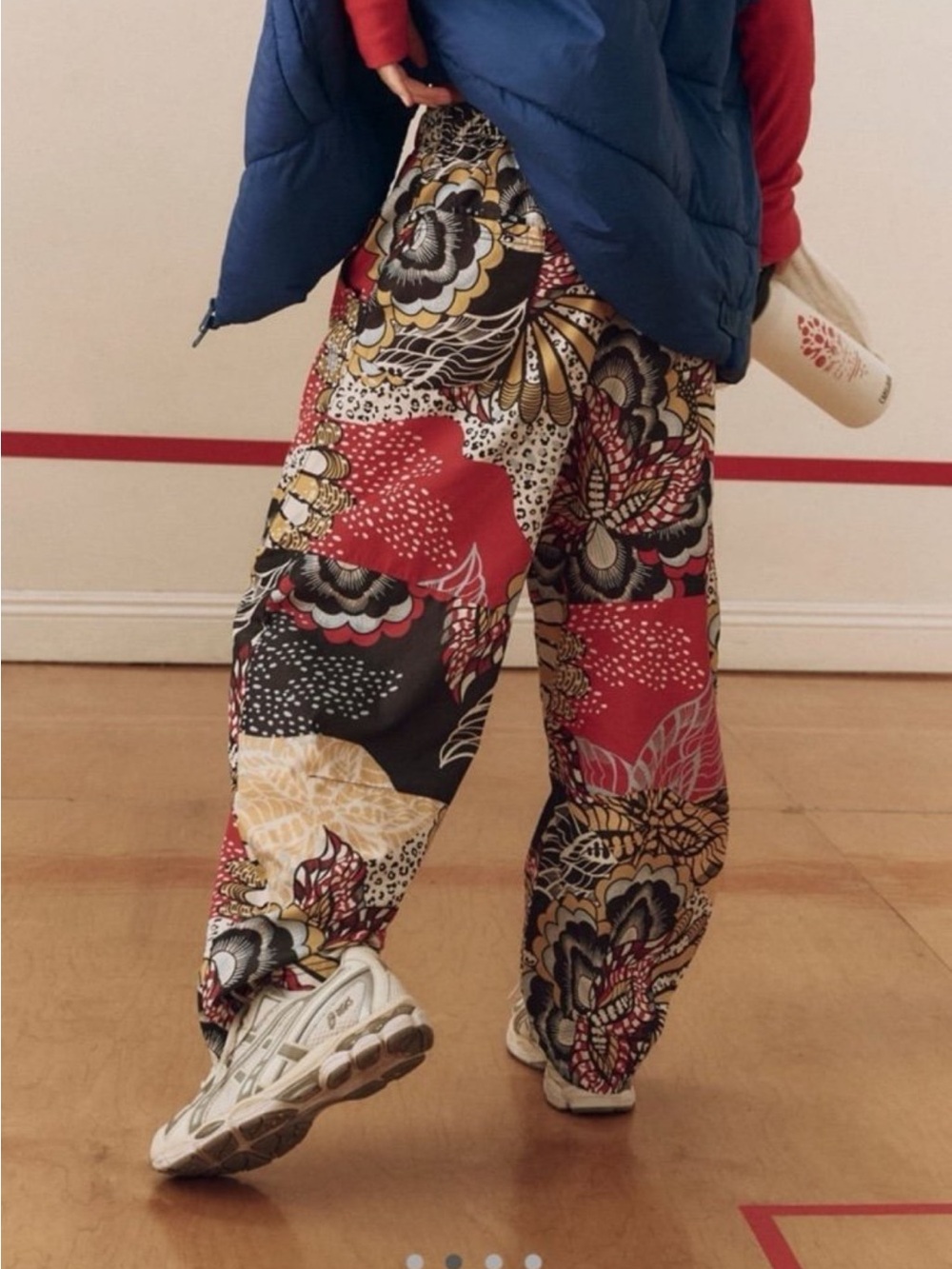 Free People Game Day Patchwork Wide-Leg Track Pants - Picture 3 of 9